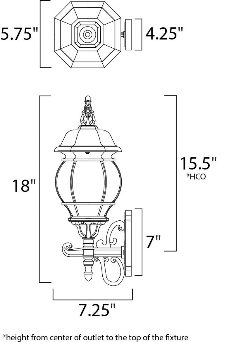 Crown Hill 18' Single Light Outdoor Wall Mount Light in Black
