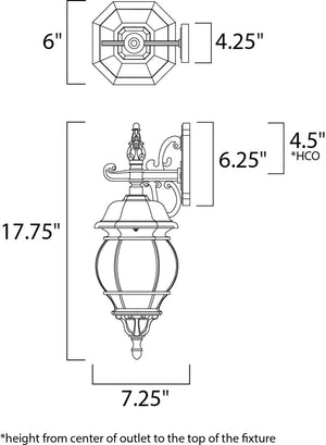 Crown Hill 6' Single Light Outdoor Wall Mount Light in Black