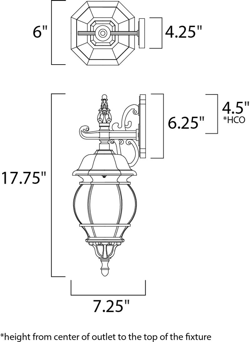 Crown Hill 6' Single Light Outdoor Wall Mount Light in Black