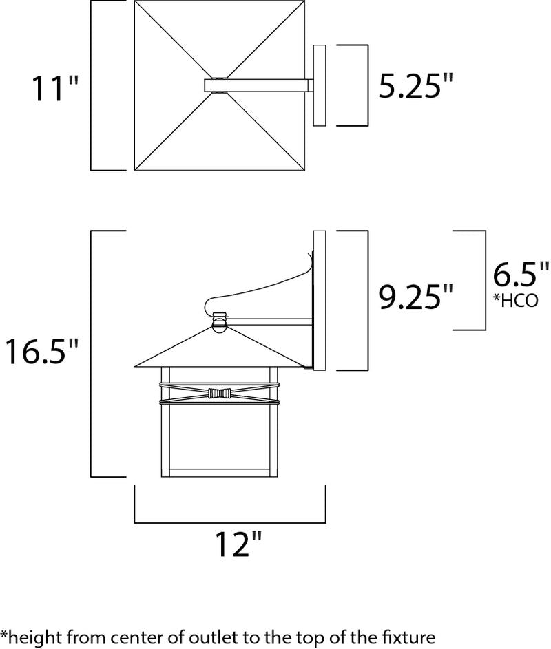 Inglenook 11' Single Light Outdoor Wall Mount Light in Burnished