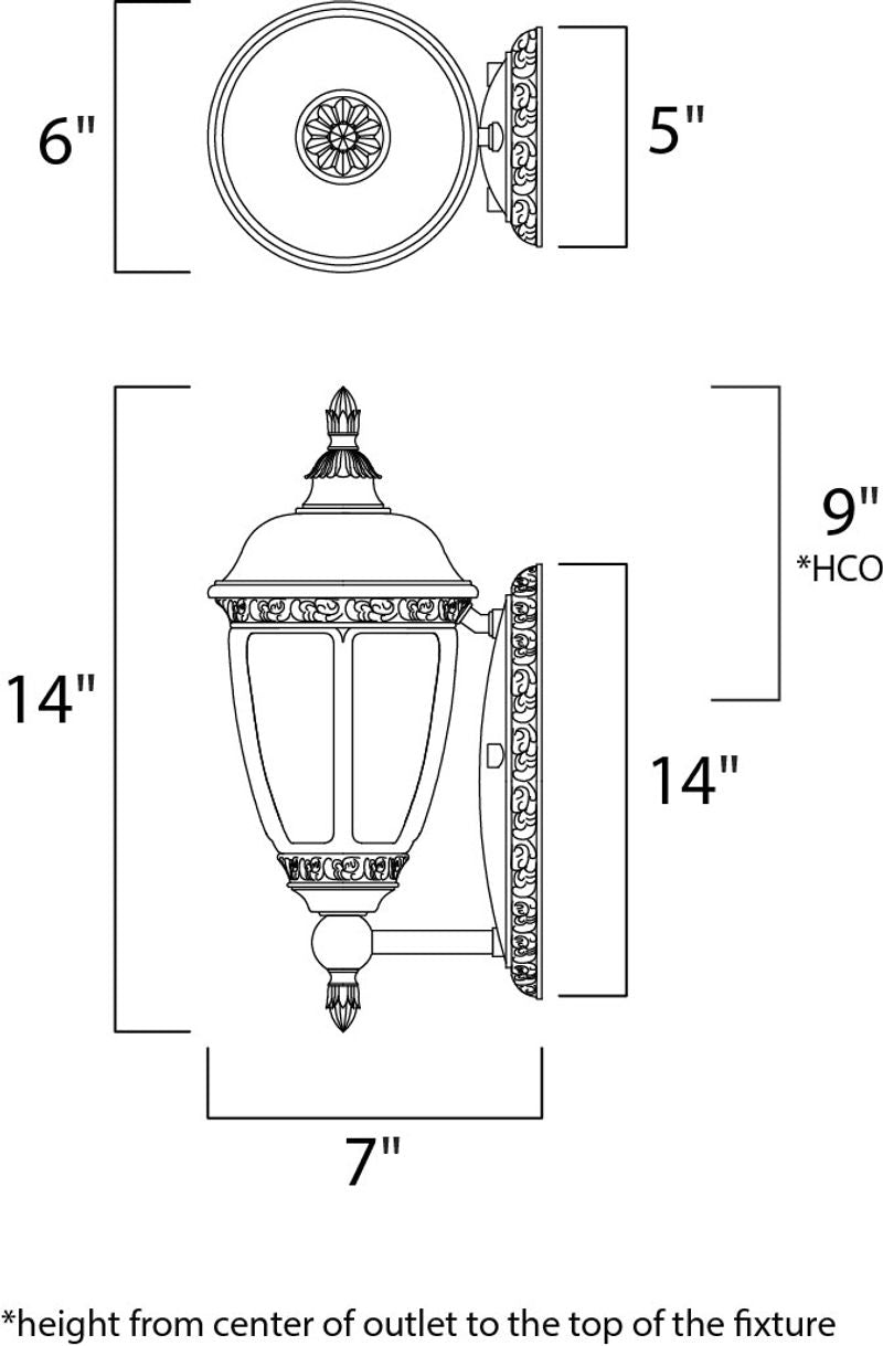 Knob Hill DC 6' Single Light Outdoor Wall Mount Light in Sienna
