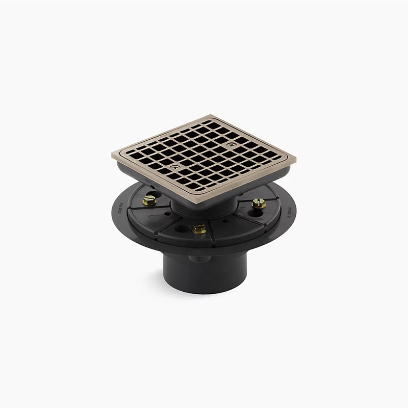 Clearflo Square Shower Drain in Vibrant Brushed Bronze