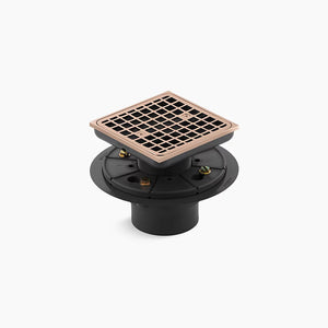 Clearflo Square Shower Drain in Vibrant Rose Gold