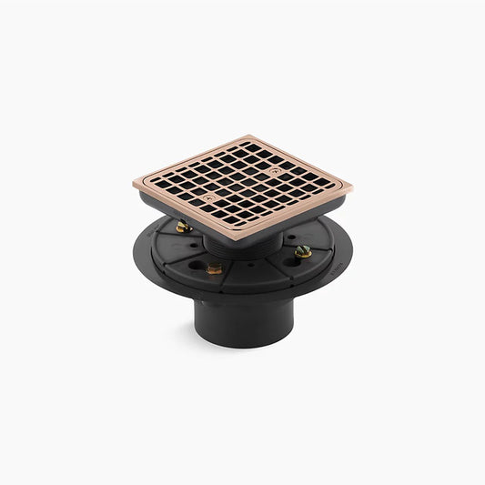 Clearflo Square Shower Drain in Vibrant Rose Gold