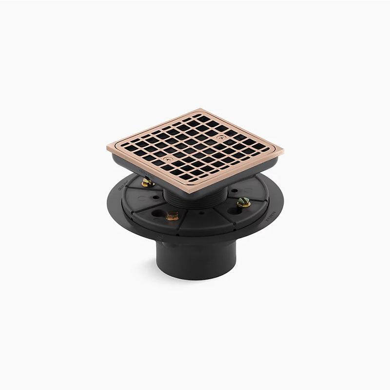 Clearflo Square Shower Drain in Vibrant Rose Gold