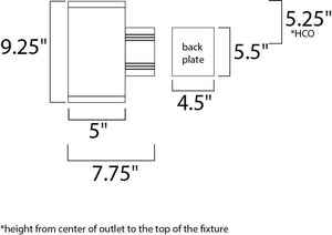 Lightray 5' Single Light Outdoor Wall Sconce in Brushed Aluminum