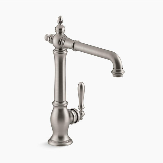 Artifacts Victorian Spout Single-Handle Kitchen Faucet in Vibrant Stainless