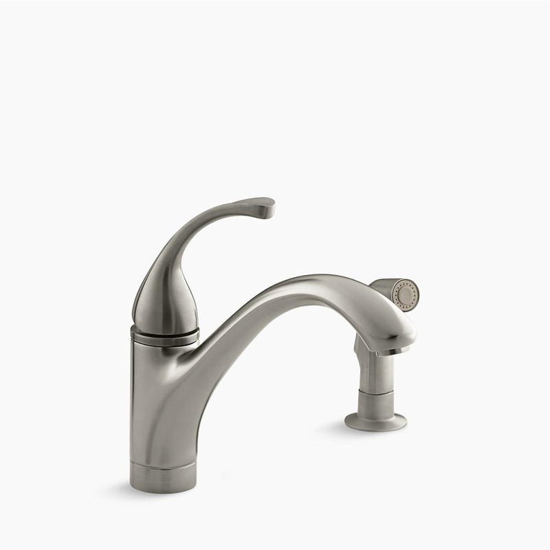 Forte Single-Hole Single-Handle Kitchen Faucet in Vibrant Brushed Nickel with Side Spray