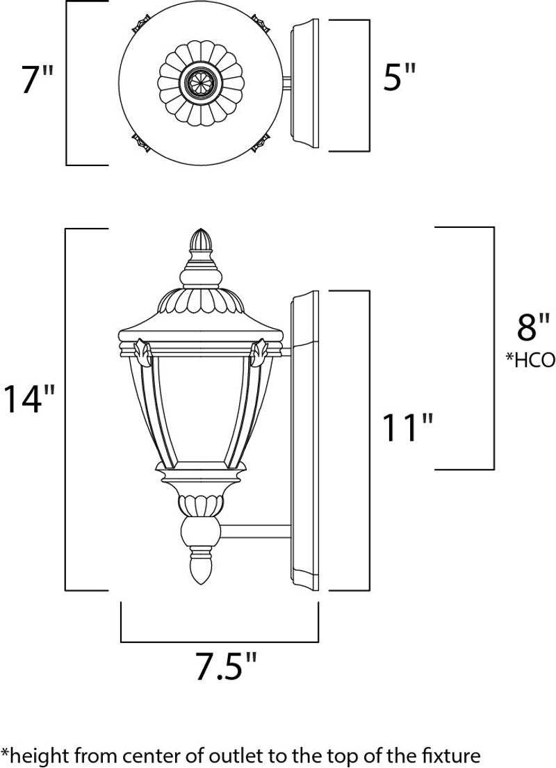 Morrow Bay DC 7' Single Light Outdoor Wall Mount Light in Earth Tone