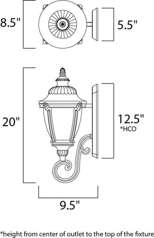 Morrow Bay DC 8.5' Single Light Outdoor Wall Mount Light in Earth Tone