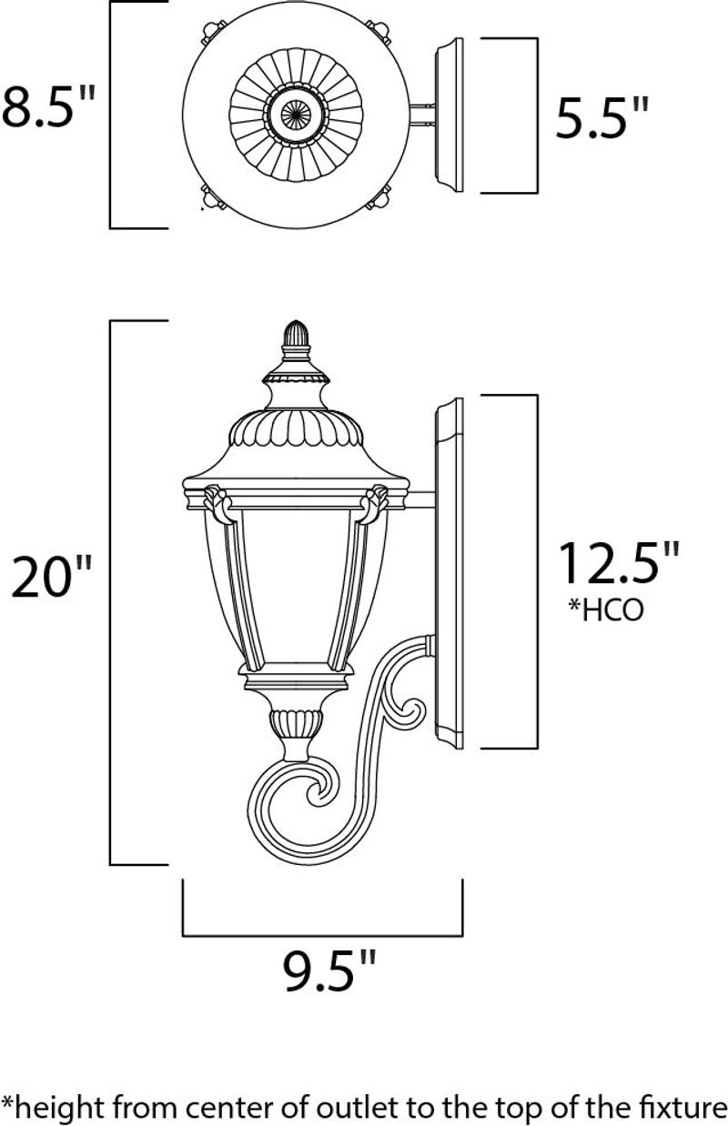 Morrow Bay DC 8.5' Single Light Outdoor Wall Mount Light in Earth Tone
