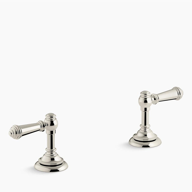 Artifacts Bathroom Faucet Lever Handles in Vibrant Polished Nickel