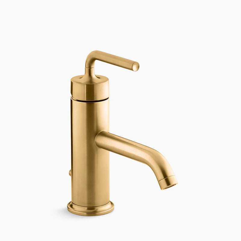 Purist Single-Hole Single-Handle Bathroom Faucet in Vibrant Brushed Moderne Brass