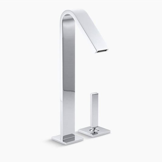 Loure Tall Two Hole Single-Handle Kitchen Faucet in Polished Chrome