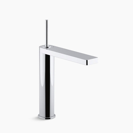 Composed Tall Vessel Joystick Single-Handle Bathroom Faucet in Polished Chrome