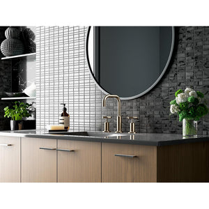 Purist 8.5' Widespread Cross Two-Handle Bathroom Faucet in Vibrant Brushed Bronze