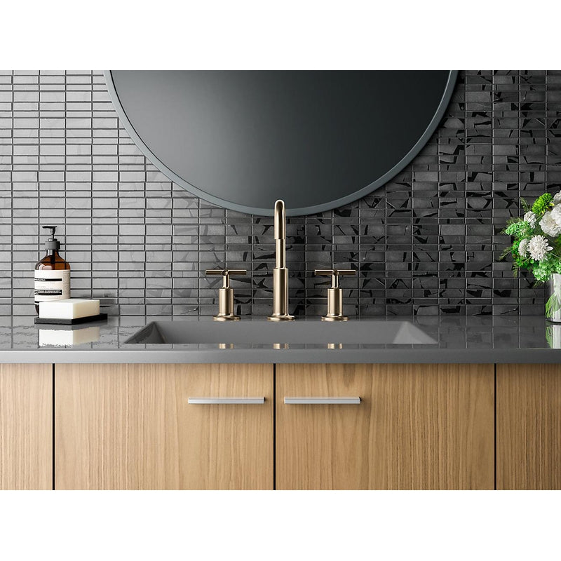 Purist 8.5' Widespread Cross Two-Handle Bathroom Faucet in Vibrant Brushed Bronze
