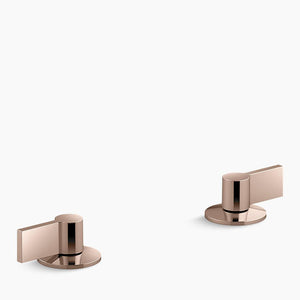 Components Bathroom Faucet Lever Handles in Vibrant Rose Gold - Less Spout