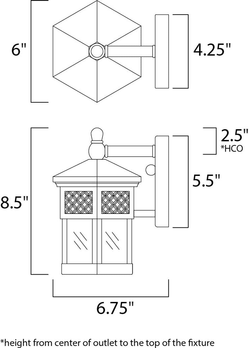 Scottsdale 6' Single Light Outdoor Wall Mount Light in Country Forge