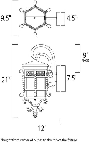 Scottsdale 9.5' Single Light Outdoor Wall Mount Light in Country Forge