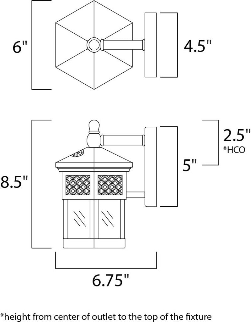 Scottsdale EE 6' Single Light Outdoor Wall Mount Light in Country Forge