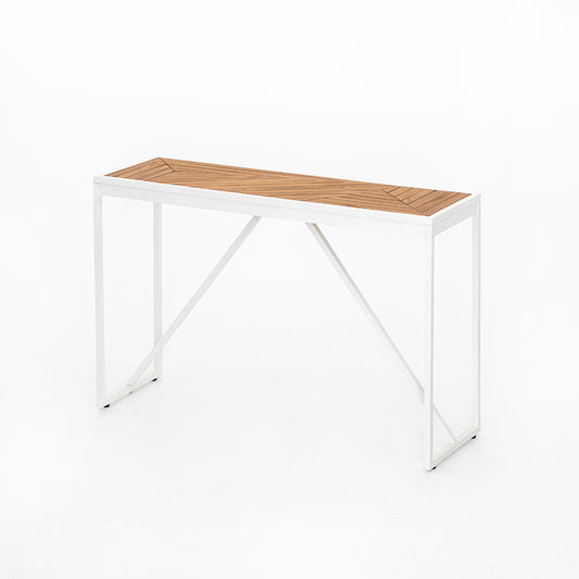 Maeve Solano Outdoor Console Table in White Aluminum (46" x 15" x 30.25")