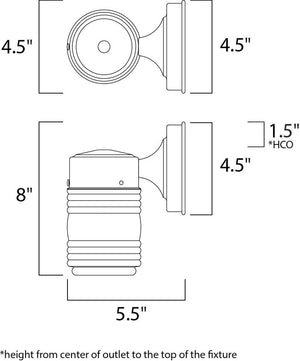 Side Door 4.5' Single Light Outdoor Wall Mount Light in Black