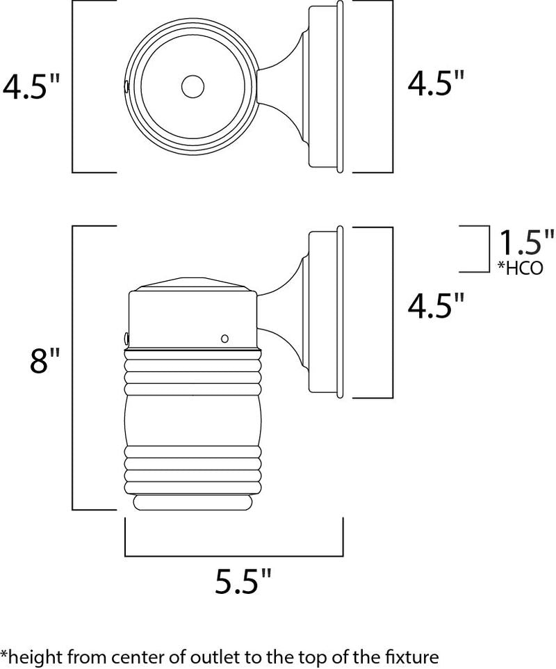 Side Door 4.5' Single Light Outdoor Wall Mount Light in Black