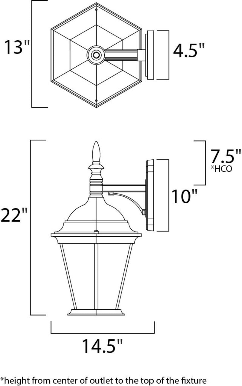 Westlake 22' 3 Light Outdoor Wall Mount Light in Black