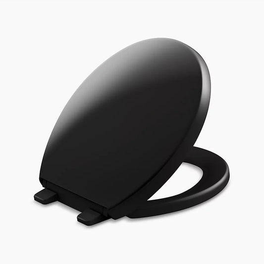 Reveal Quiet-Close Round Toilet Seat in Black Black