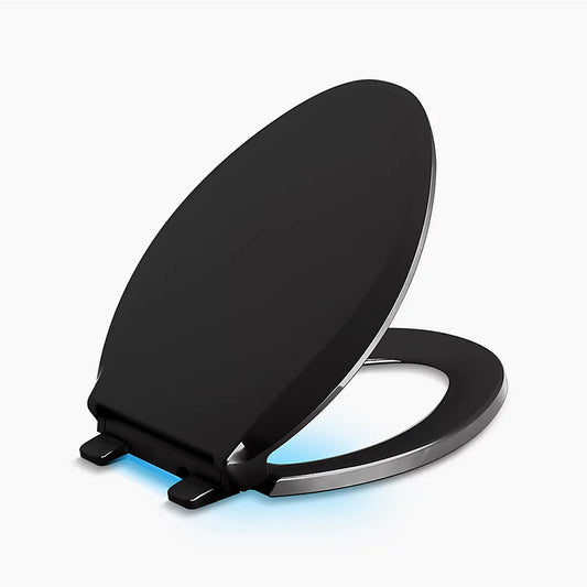 Cachet Nightlight Quiet-Close Elongated Toilet Seat in Black Black