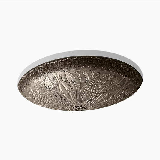 Lilies Lore 14.44" x 17.5" x 5.13" Cast Bronze Undermount Bathroom Sink in Medium Patina