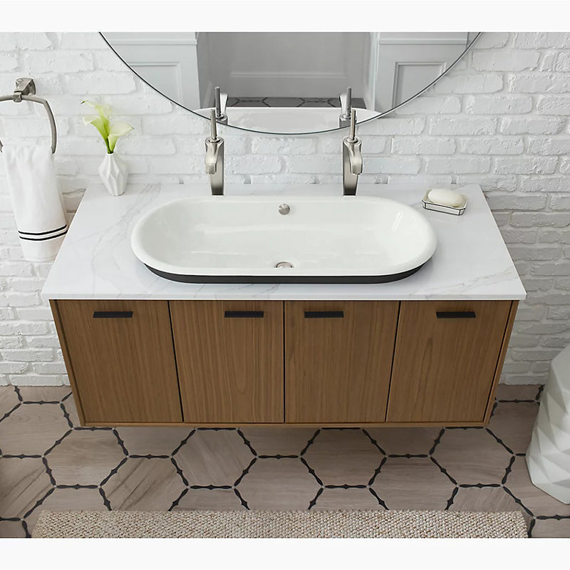 Iron Plains Capsule 15.63' x 33' x 6.69' Enameled Cast Iron Dual-Mount Bathroom Sink in White