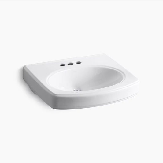 Pinoir 18" x 22" x 7.5" Vitreous China Wall Mount Bathroom Sink in White