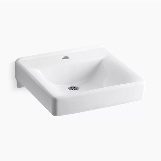 Soho 18" x 20" x 7.5" Vitreous China Wall Mount Bathroom Sink in White