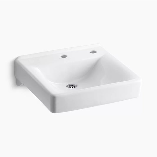 Soho 18" x 20" x 7.5" Vitreous China Wall Mount Bathroom Sink in White - Right Dispenser Hole