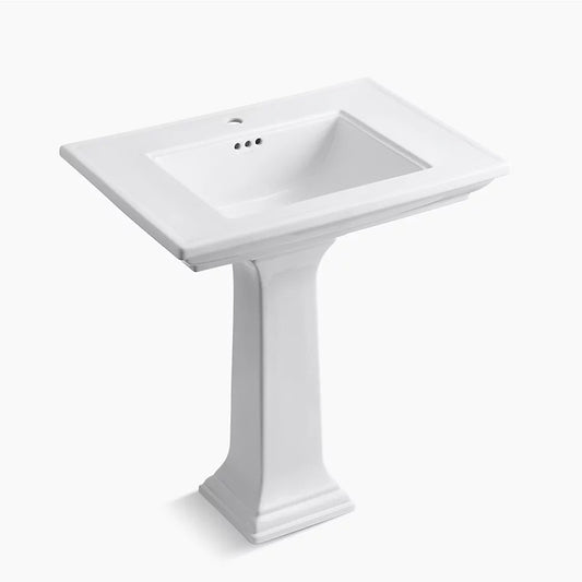 Memoirs Stately 22.19" x 30.69" x 34.75" Fireclay Pedestal Bathroom Sink in White