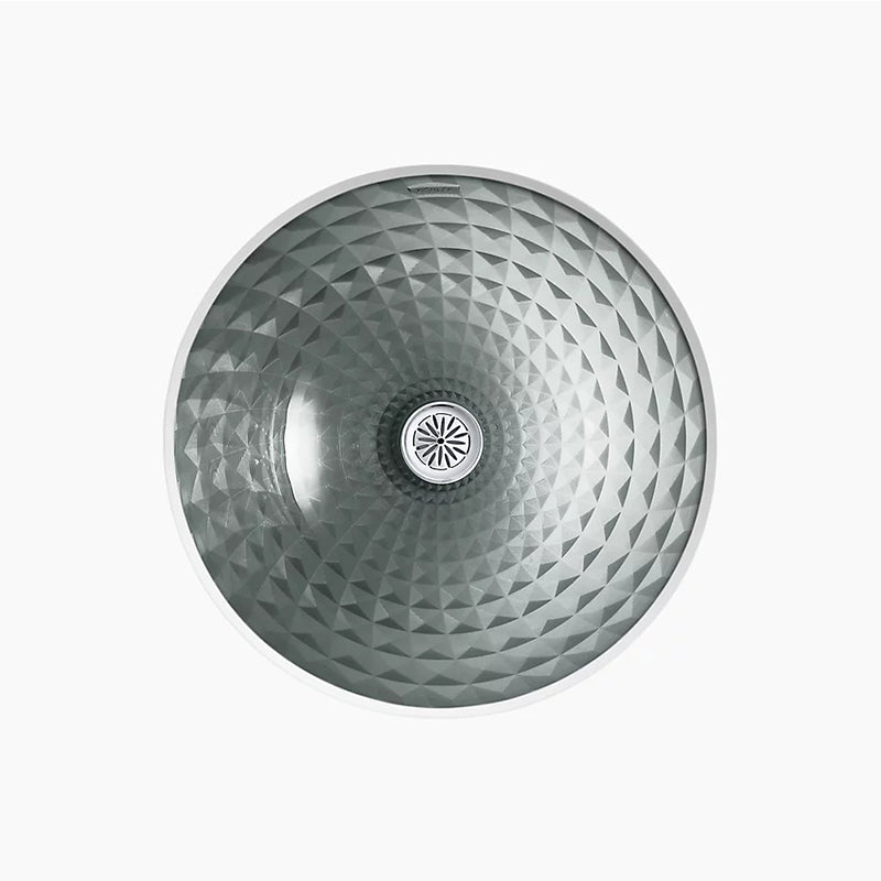 Kallos 16' x 16' x 5.13' Glass Undermount Bathroom Sink in Ice