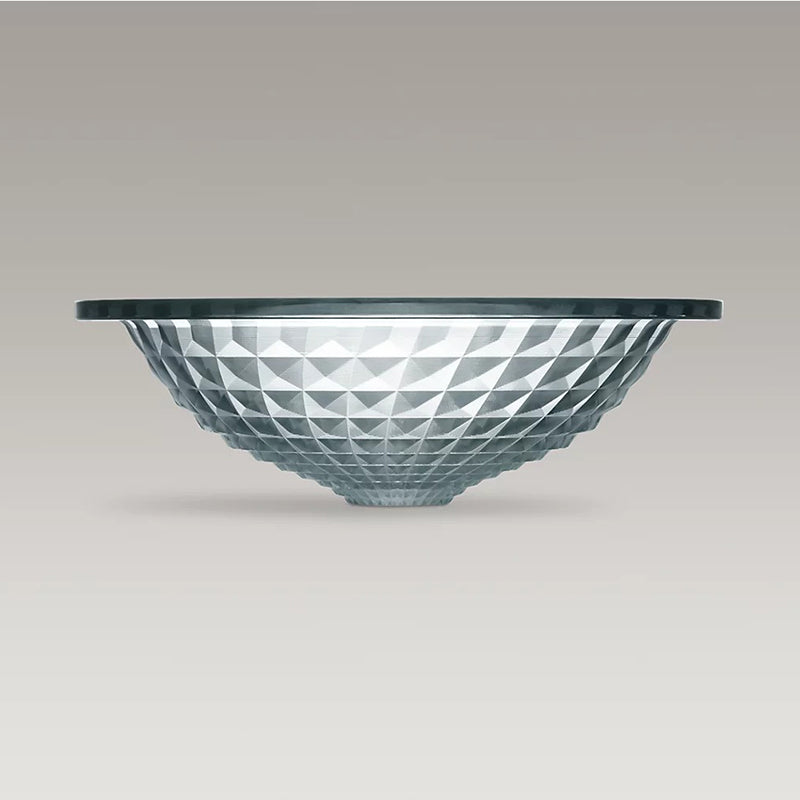 Kallos 16' x 16' x 5.13' Glass Undermount Bathroom Sink in Ice