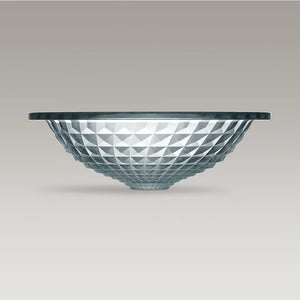 Kallos 16' x 16' x 5.13' Glass Undermount Bathroom Sink in Translucent Doe