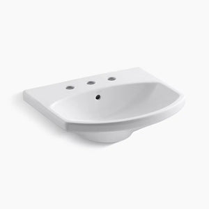 Cimarron 18.88' x 22.75' x 7.69' Vitreous China Pedestal Bathroom Sink in White - Widespread Faucet Holes