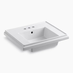 Tresham 19.5' x 24' x 7.31' Fireclay Pedestal Bathroom Sink in White