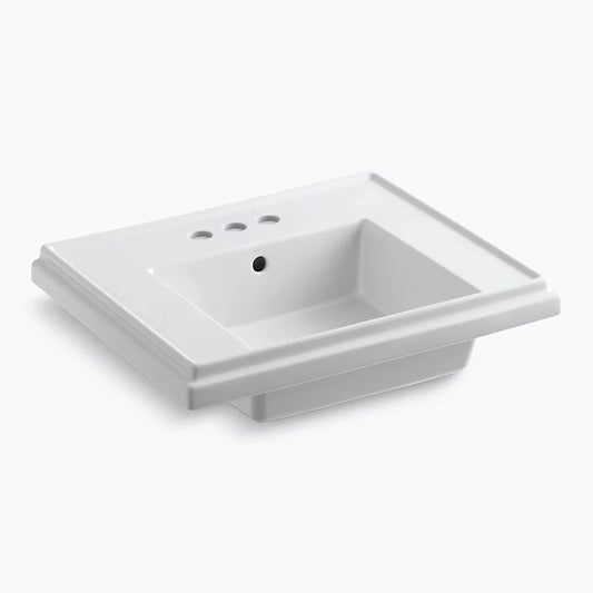 Tresham 19.5" x 24" x 7.31" Fireclay Pedestal Bathroom Sink in White