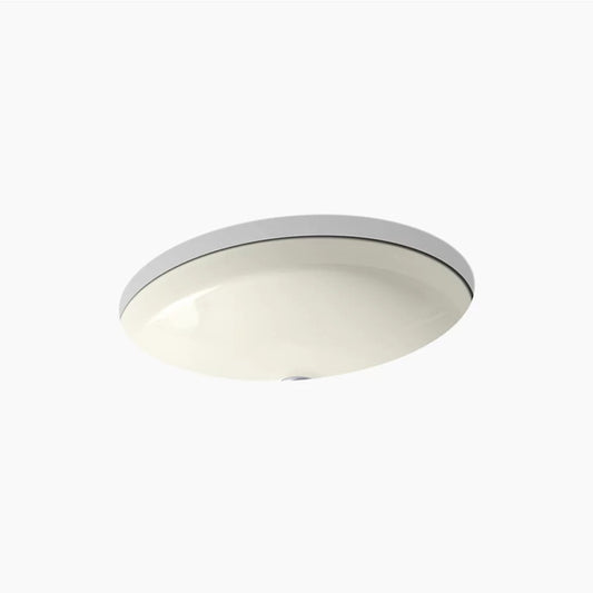 Canvas 16.06" x 19.44" x 5.88" Enameled Cast Iron Undermount Bathroom Sink in Biscuit