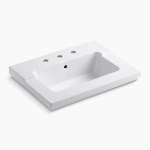 Tresham 19.06' x 25.44' x 7.88' Vitreous China Console Bathroom Sink in White