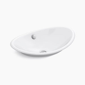 Iron Plains Oval Wading Pool 14.25' x 20.75' x 6.69' Enameled Cast Iron Vessel Bathroom Sink in White