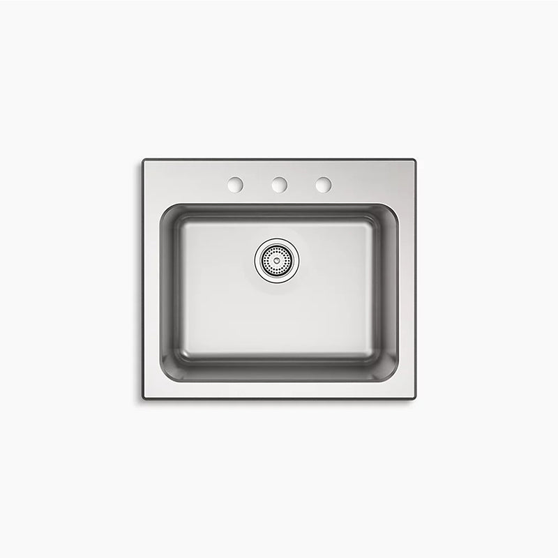 Ballad 22' x 25' x 11.56' Drop-In Laundry Sink in Stainless Steel - 3 Faucets Holes