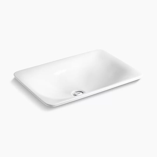 Sartorial Herringbone Carillon Rectangle Wading Pool 14.56" x 21.13" x 6.13" Vitreous China Vessel Bathroom Sink in White