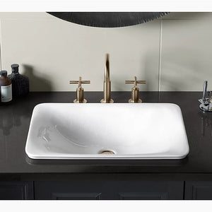 Sartorial Herringbone Carillon Rectangle Wading Pool 14.56' x 21.13' x 6.13' Vitreous China Vessel Bathroom Sink in White