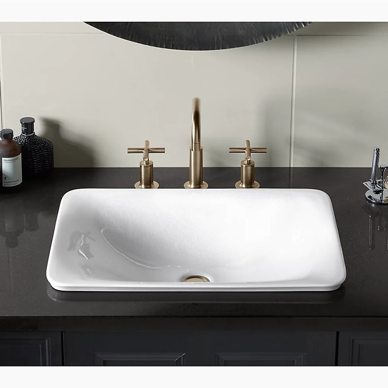 Sartorial Herringbone Carillon Rectangle Wading Pool 14.56' x 21.13' x 6.13' Vitreous China Vessel Bathroom Sink in White